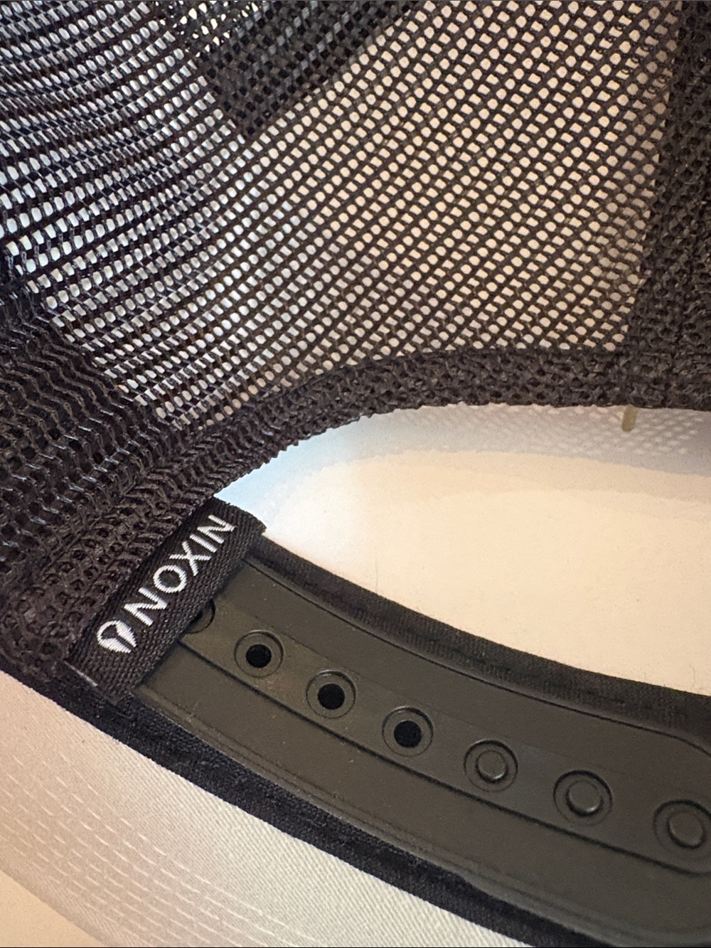 Nixon Two-Tone White Front Black Mesh Trucker Hat - Picture 3 of 5